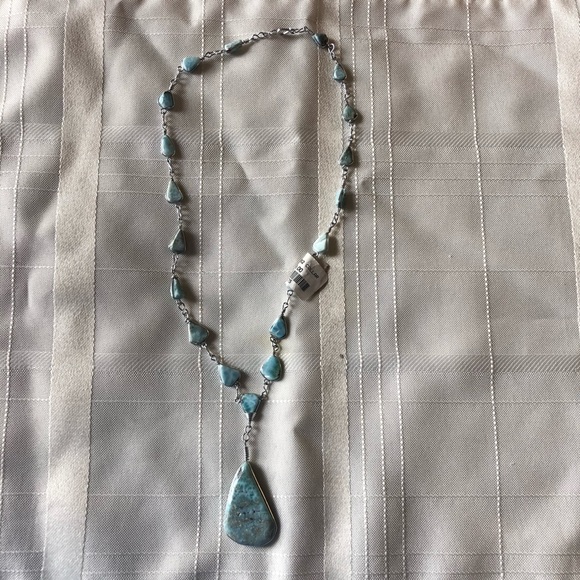 Bundle of 7 Turquoise Silver Dominican Republic Necklaces - Picture 5 of 6